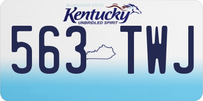 KY license plate 563TWJ