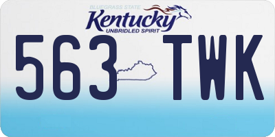 KY license plate 563TWK