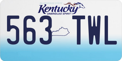 KY license plate 563TWL