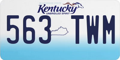 KY license plate 563TWM