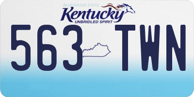 KY license plate 563TWN