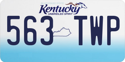 KY license plate 563TWP