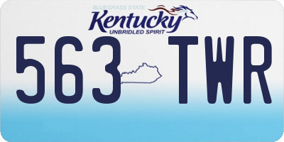 KY license plate 563TWR