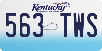 KY license plate 563TWS