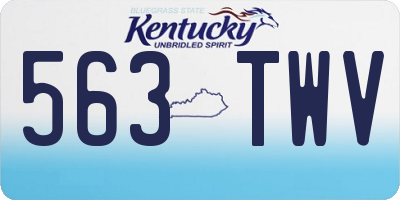 KY license plate 563TWV