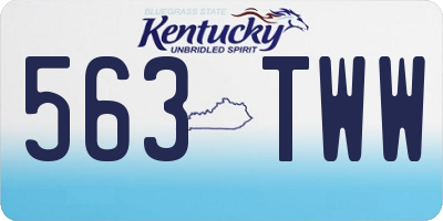 KY license plate 563TWW