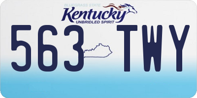 KY license plate 563TWY