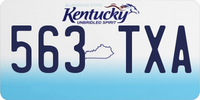 KY license plate 563TXA