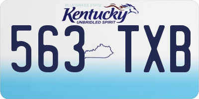 KY license plate 563TXB
