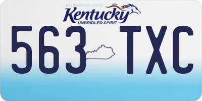 KY license plate 563TXC