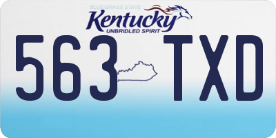 KY license plate 563TXD