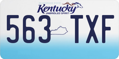 KY license plate 563TXF