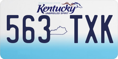 KY license plate 563TXK