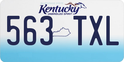 KY license plate 563TXL