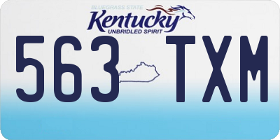 KY license plate 563TXM