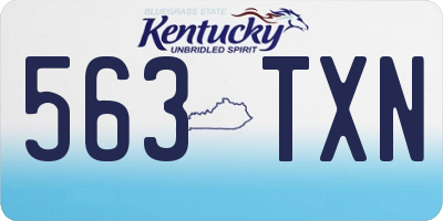 KY license plate 563TXN