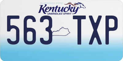 KY license plate 563TXP