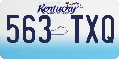 KY license plate 563TXQ