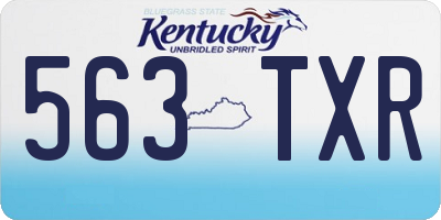 KY license plate 563TXR