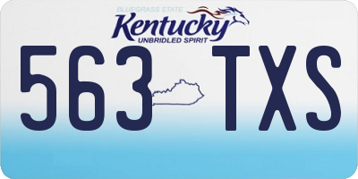 KY license plate 563TXS