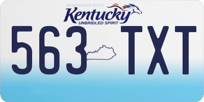 KY license plate 563TXT