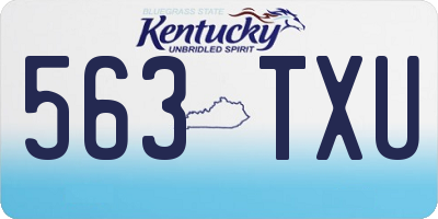 KY license plate 563TXU