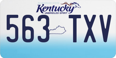KY license plate 563TXV