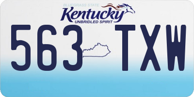 KY license plate 563TXW