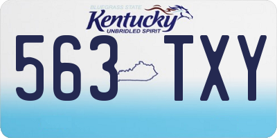 KY license plate 563TXY