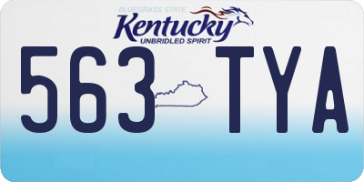 KY license plate 563TYA