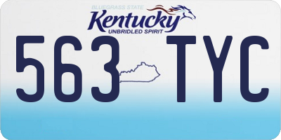 KY license plate 563TYC