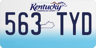 KY license plate 563TYD