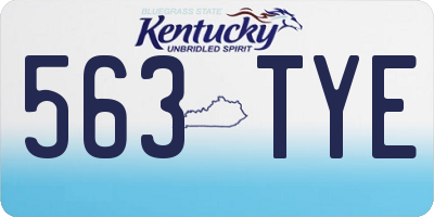 KY license plate 563TYE
