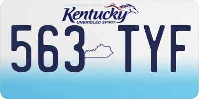 KY license plate 563TYF