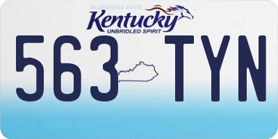 KY license plate 563TYN