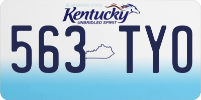 KY license plate 563TYO