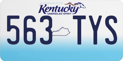 KY license plate 563TYS