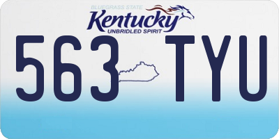 KY license plate 563TYU