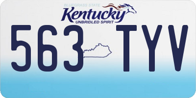 KY license plate 563TYV