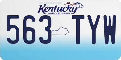 KY license plate 563TYW