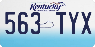 KY license plate 563TYX