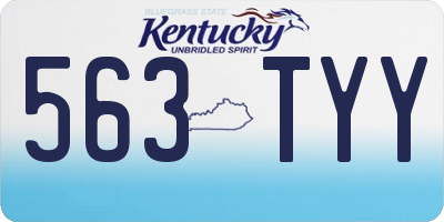 KY license plate 563TYY