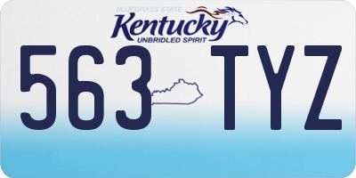 KY license plate 563TYZ