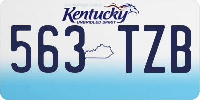 KY license plate 563TZB