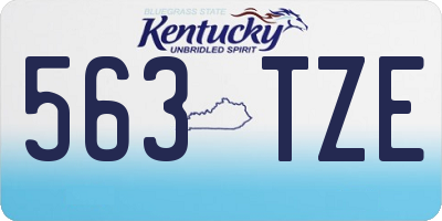 KY license plate 563TZE