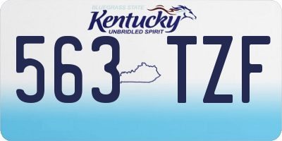 KY license plate 563TZF