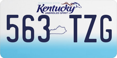 KY license plate 563TZG
