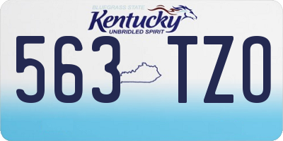 KY license plate 563TZO
