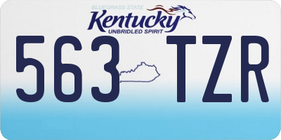 KY license plate 563TZR