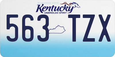 KY license plate 563TZX
